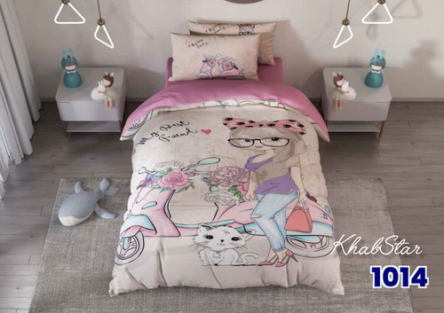 روتختی سه بعدی طرح دختر و اسکوتر کد 1014