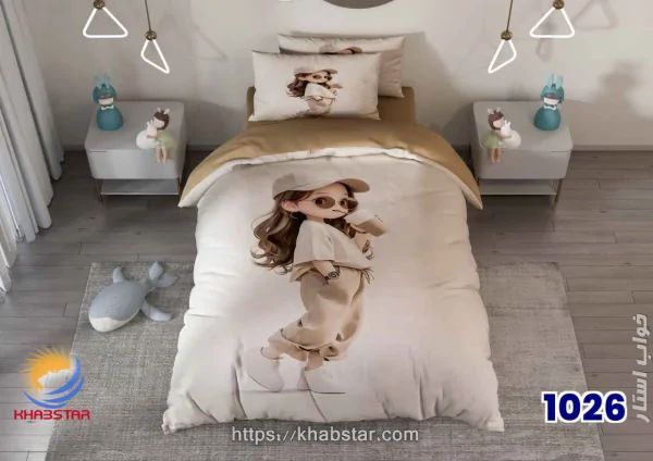 روتختی سه بعدی طرح دخترک خوش استایل  کد ۱۰۲۶